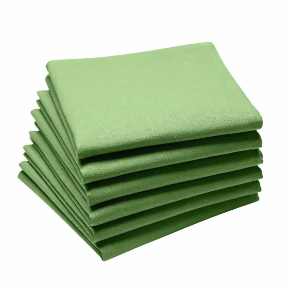 serviette de table brodée vert brocolis