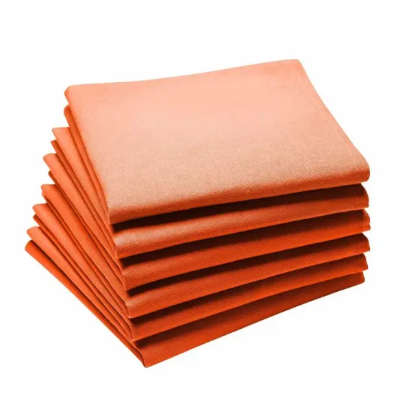 serviette de cantine orange brodée enfant