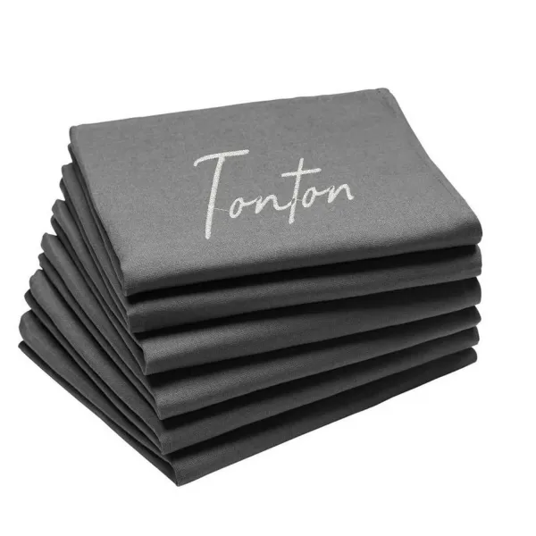 serviette de table brodée pour tonton