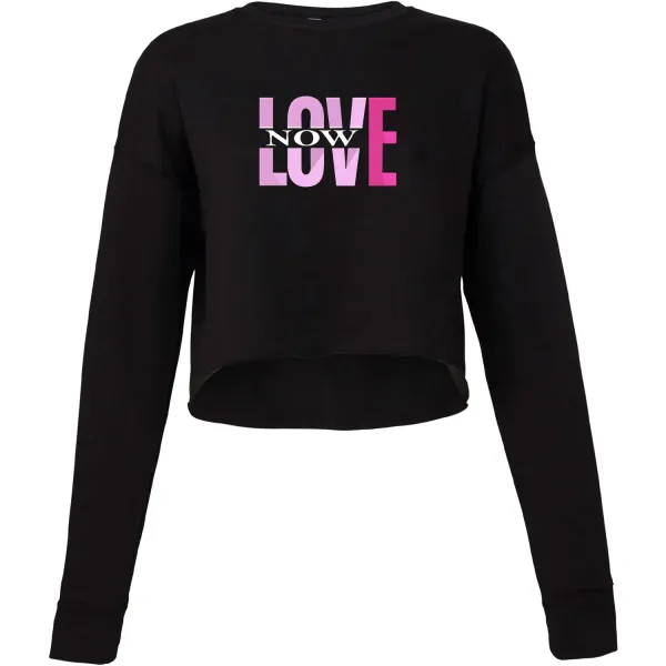 sweat shirt crop femme brodé love