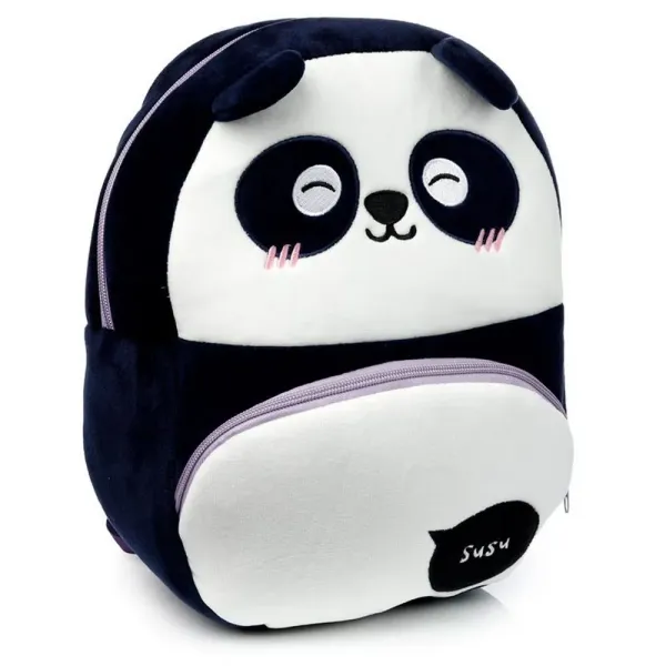 Sac peluche enfant à bretelles panda personnalisé prénom