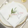 serviette de table personnalisée visage mariage