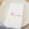 serviette de table brodée les copines