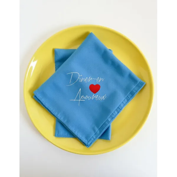 serviette de table diner en amoureux