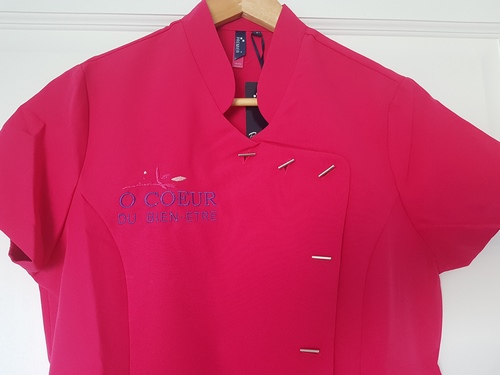 broderie sur blouse entreprise