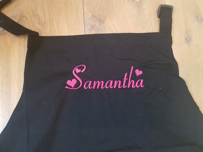 broderie sur tablier de cuisine pro